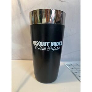 Absolut Vodka Cocktails Perfected Black Stainless Steel Cocktail Shaker Tin